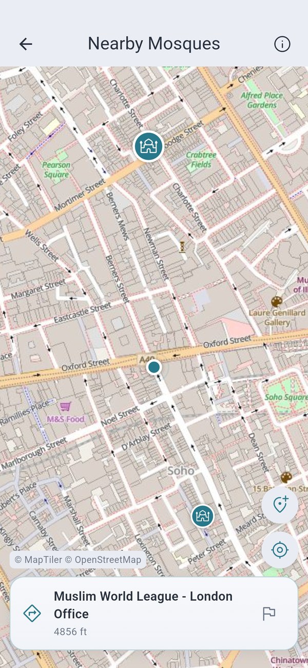 Nearby mosques map